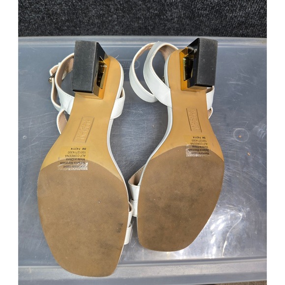 Alfani Coreena White Strappy Toe Loop Architectural Block Heel Sandals Size 8M - Picture 5 of 7